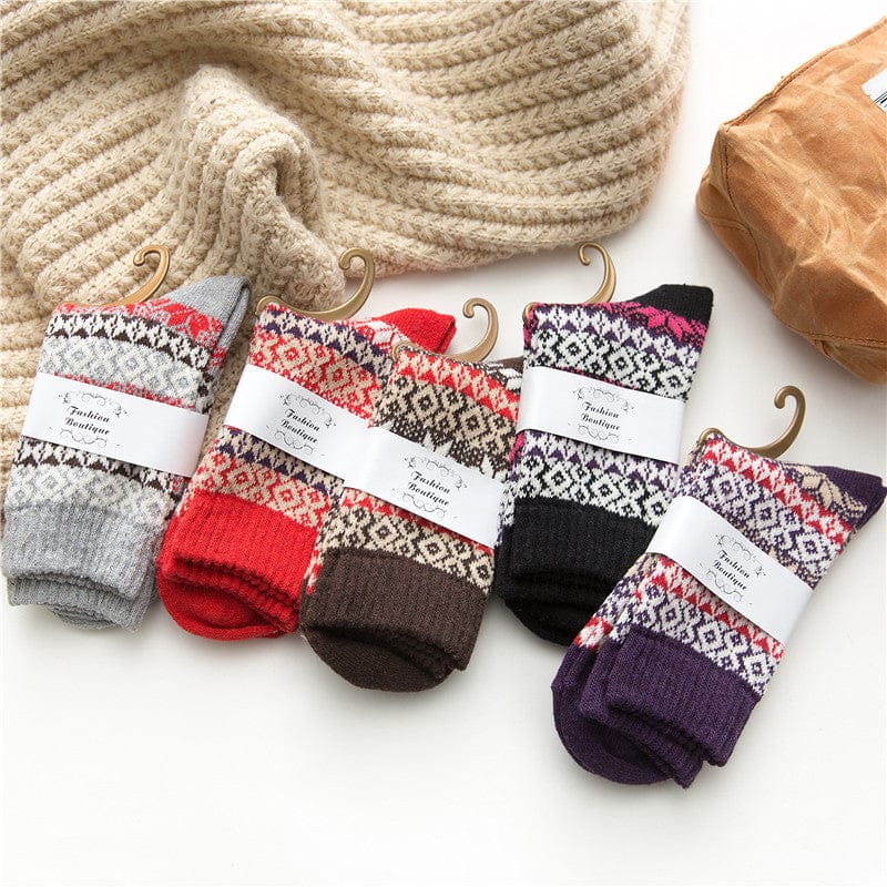 5Pairs Snow star anise stockings - Krosscanada