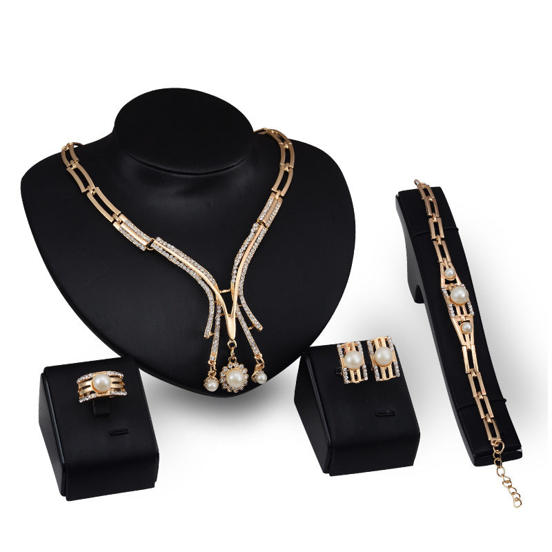 Personalized Fashion Jewelry Set Alloy Necklace Four-piece Set - KKscollecation