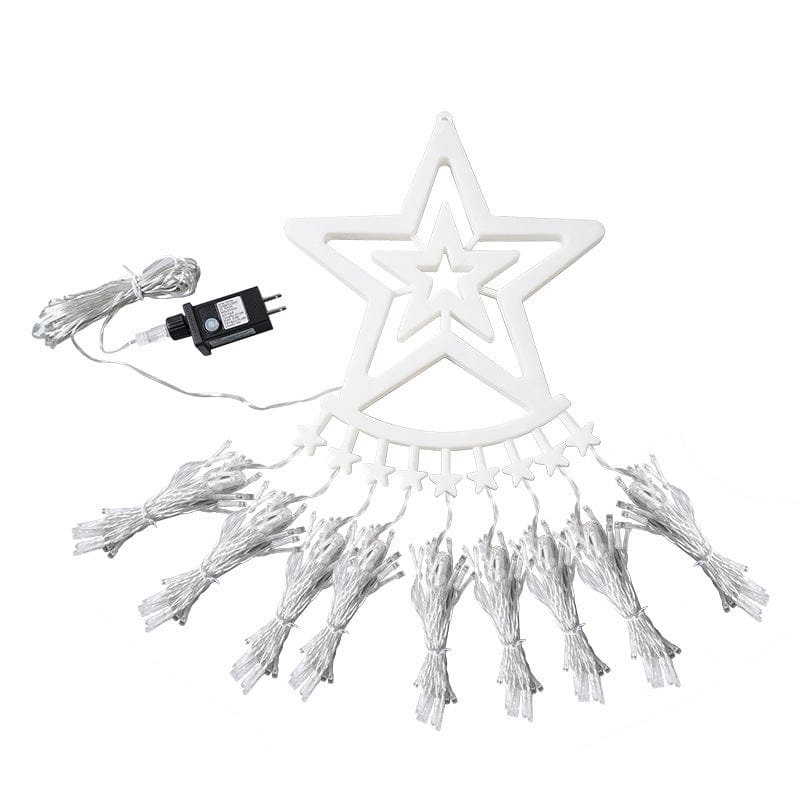 LED Pentagram Waterfall Lights Running Water Christmas - KKscollecation