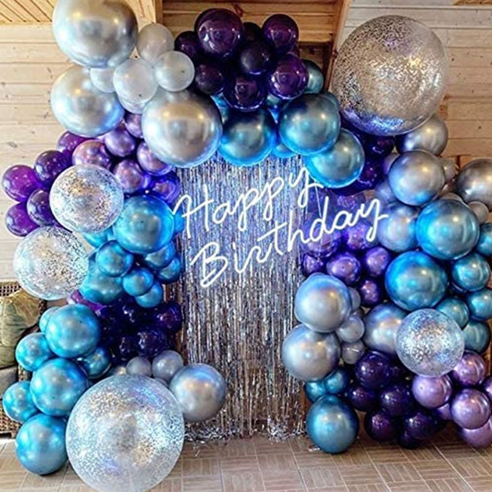 Ins Style 134 Purple Blue Metal Latex Balloon Chain Set Set - KKscollecation