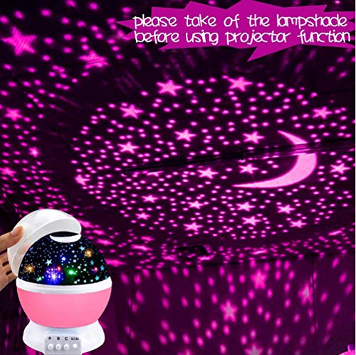 Kids Star Night Light, 360-Degree Rotating Star Projector, 4 LEDs 8 Colors Changing Desk Lamp For Children Birthday. - KKscollecation
