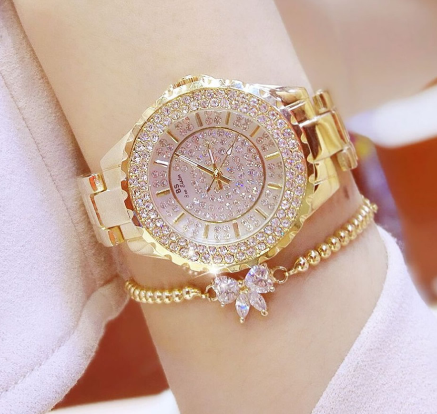 Hot new starry women's watch full brick automatic non-mechanical ladies watch student fashion watch waterproof - KKscollecation