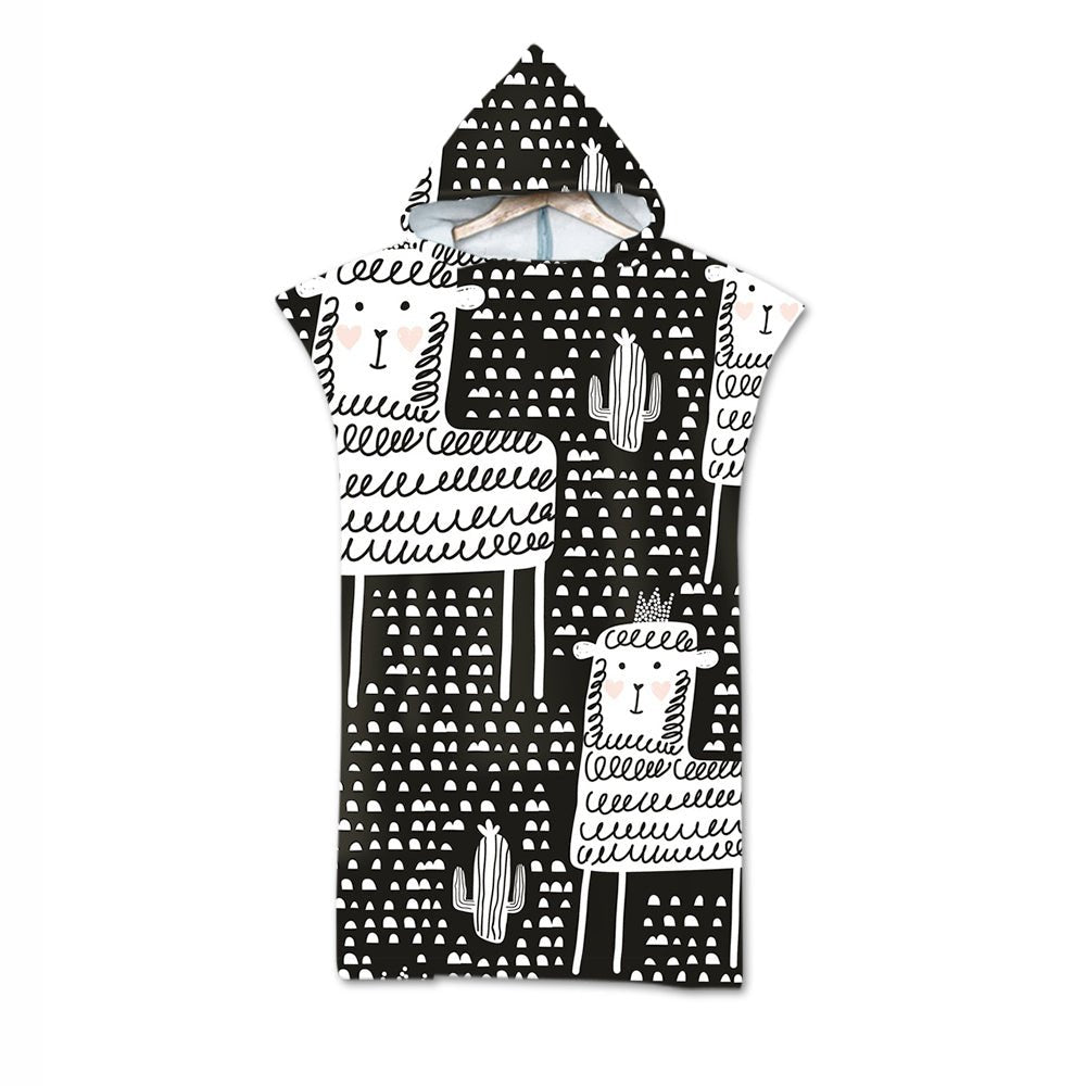 Adult Animal Print Hooded Bath Towel Cloak - Krosscanada