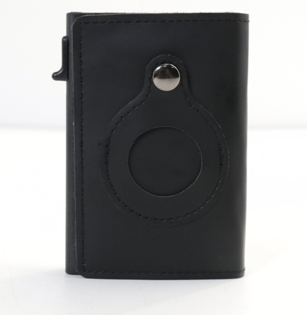 AirTag Wallet Anti Theft Bullet Card Bag Multi - functional Rfid Card Holder Men's Leather Slim Wallets For Airtag Air Tag - Krosscanada