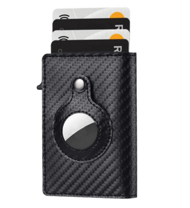 AirTag Wallet Anti Theft Bullet Card Bag Multi - functional Rfid Card Holder Men's Leather Slim Wallets For Airtag Air Tag - Krosscanada