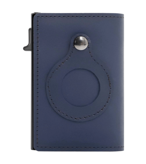 AirTag Wallet Anti Theft Bullet Card Bag Multi - functional Rfid Card Holder Men's Leather Slim Wallets For Airtag Air Tag - Krosscanada