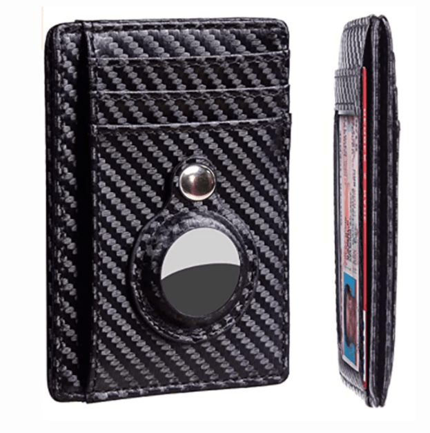 AirTag Wallet Anti Theft Bullet Card Bag Multi - functional Rfid Card Holder Men's Leather Slim Wallets For Airtag Air Tag - Krosscanada