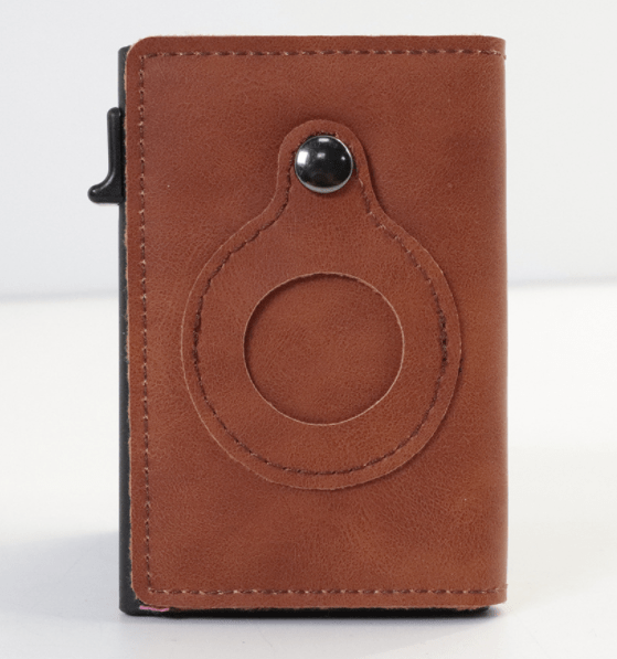 AirTag Wallet Anti Theft Bullet Card Bag Multi - functional Rfid Card Holder Men's Leather Slim Wallets For Airtag Air Tag - Krosscanada
