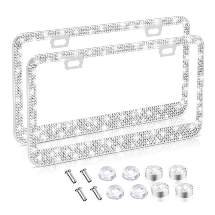 American Standard Diamond - studded Stainless Steel License Plate Frame - Krosscanada