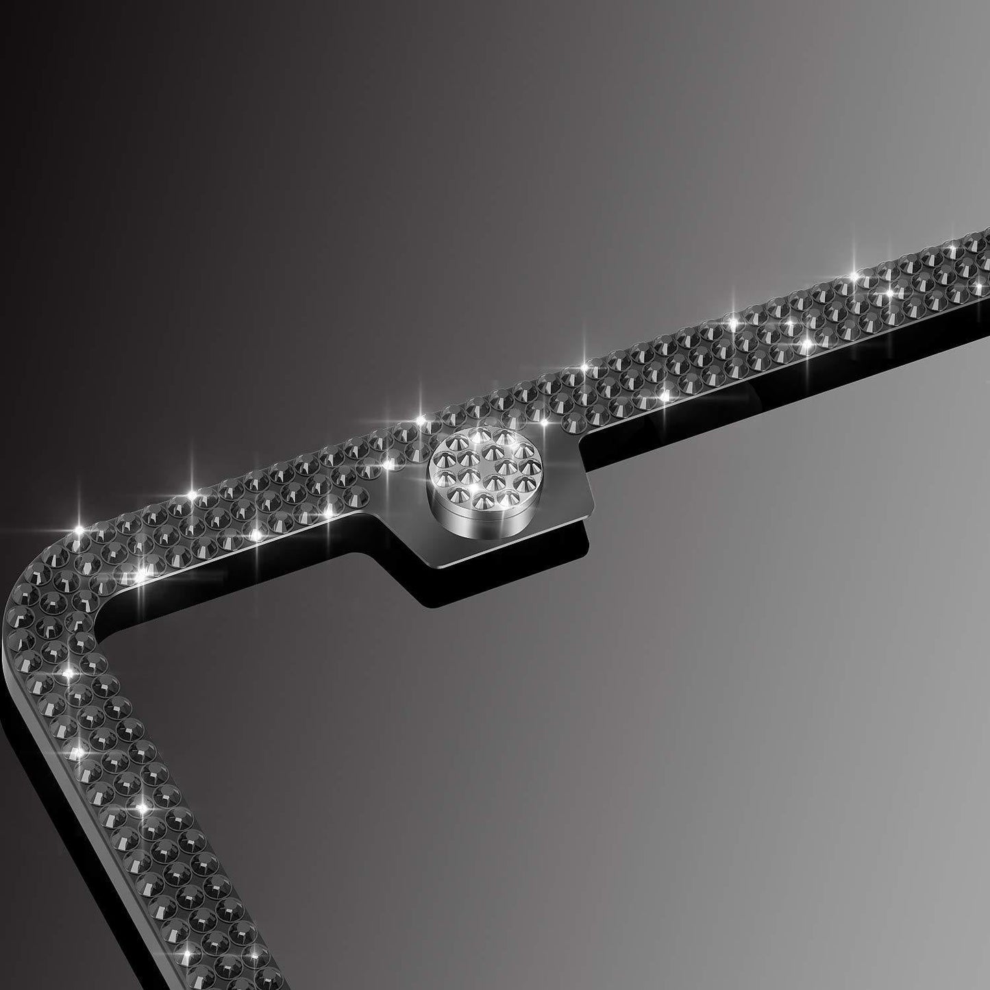 American Standard Diamond - studded Stainless Steel License Plate Frame - Krosscanada