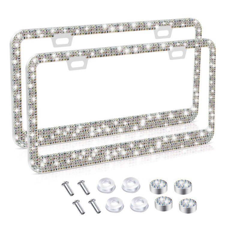 American Standard Diamond - studded Stainless Steel License Plate Frame - Krosscanada