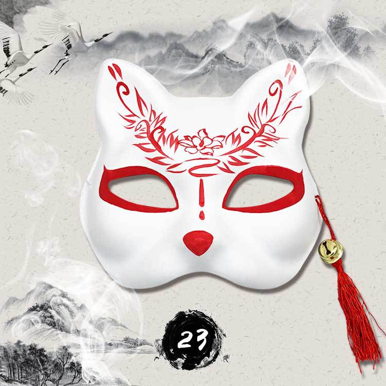 Anime hand painted fox mask - Krosscanada