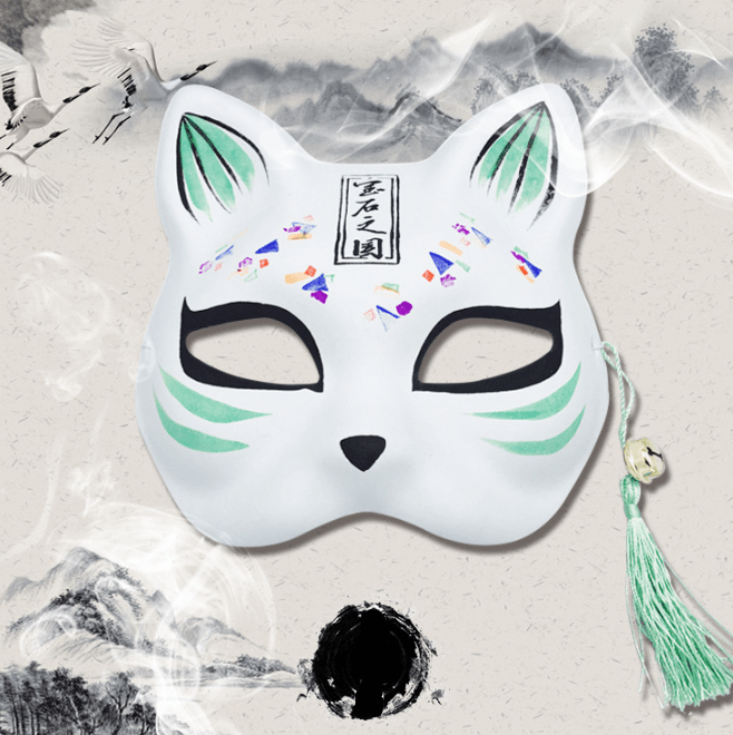 Anime hand painted fox mask - Krosscanada