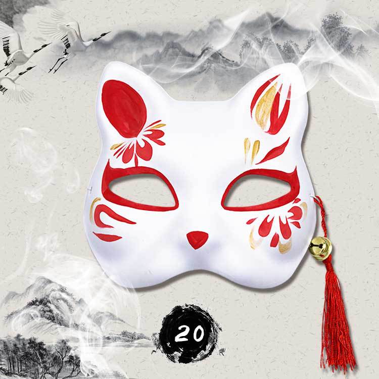 Anime hand painted fox mask - Krosscanada