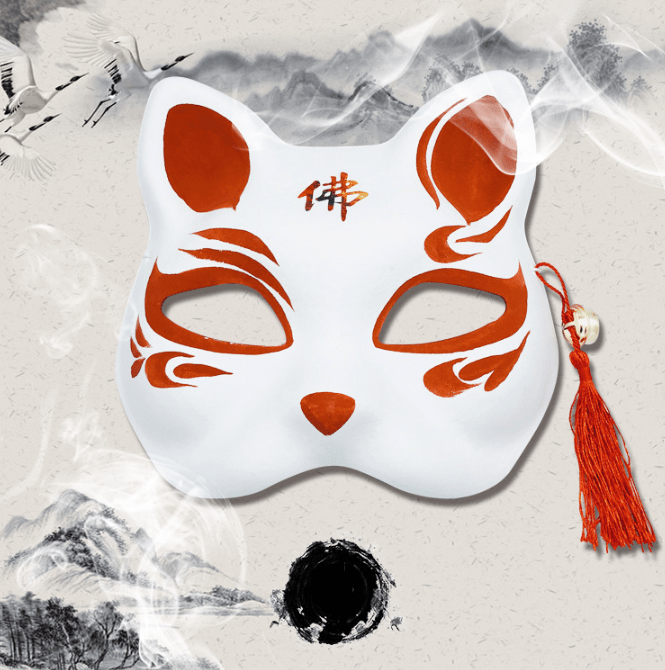 Anime hand painted fox mask - Krosscanada