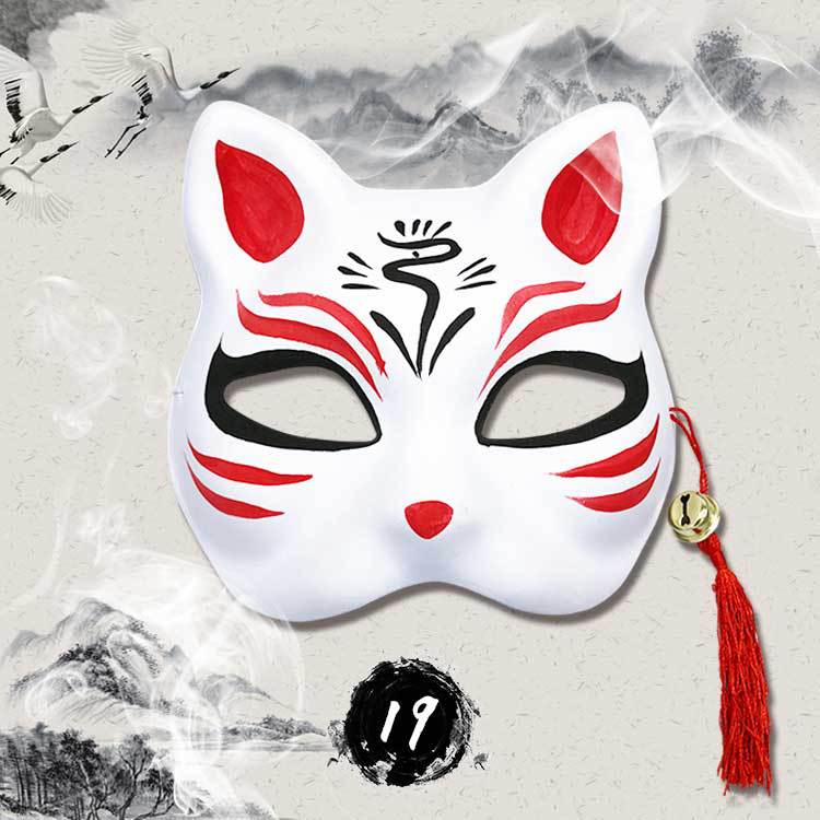 Anime hand painted fox mask - Krosscanada