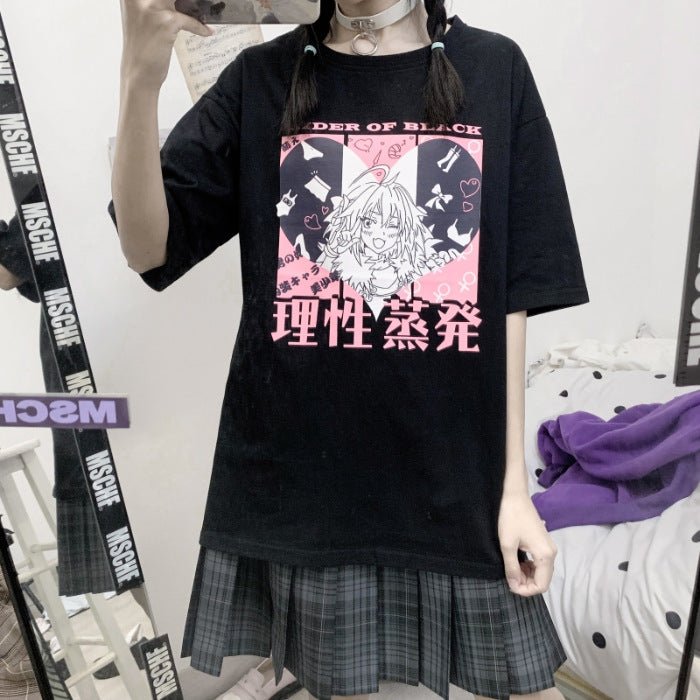 Anime print loose short sleeves - Krosscanada