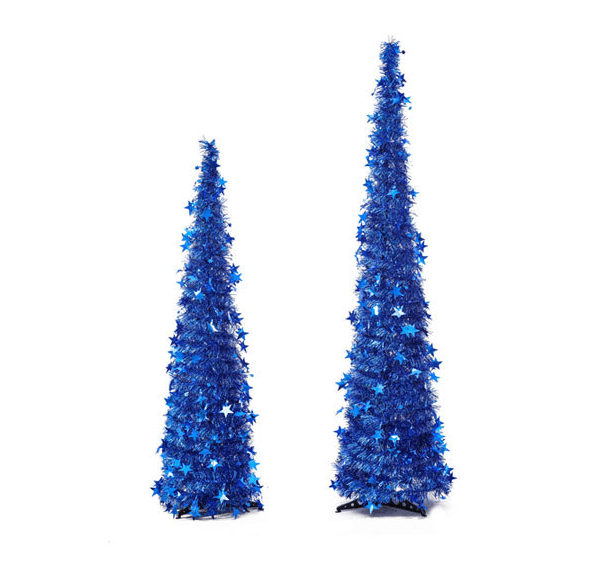 Artificial Tinsel Pop Up Christmas Tree with Stand Gorgeous Collapsible Artificial Christmas Tree for Christmas Decorations - Krosscanada