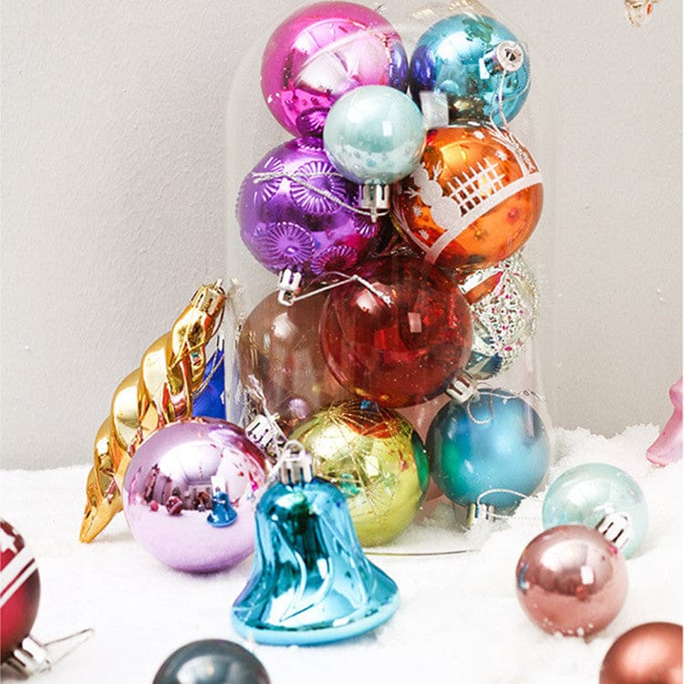 Bucketed Plastic Shiny Matte Christmas Balls - KKscollecation