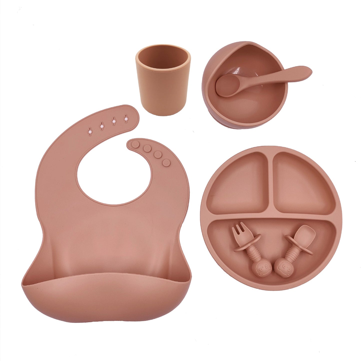 Baby Cutlery Set Silicone Bib Silicone Cup Spoon - Krosscanada