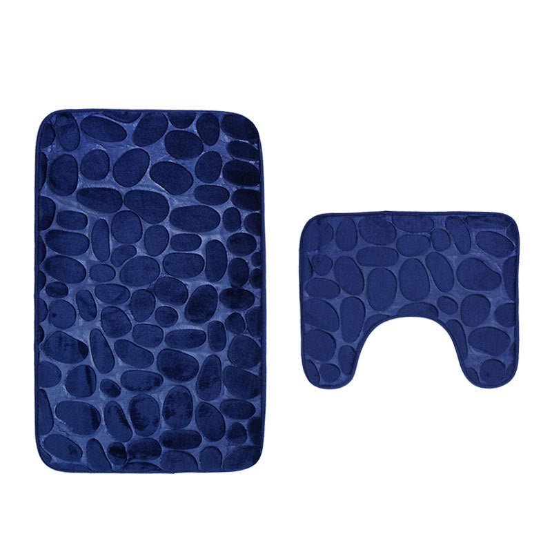 Bathroom Anti - slip Mat European And American Pebble Stone Carpet Toilet Floor Mat Set Bathroom - Krosscanada