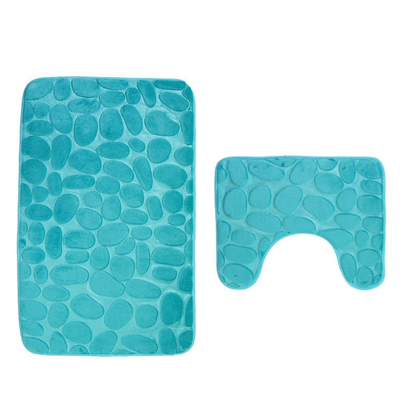Bathroom Anti - slip Mat European And American Pebble Stone Carpet Toilet Floor Mat Set Bathroom - Krosscanada