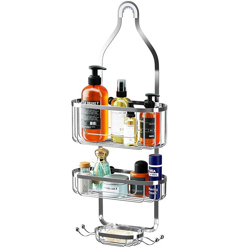 Bathroom In - wall Shower Shelf Toilet Free Installation 3 - layer Hanging Basket - Krosscanada