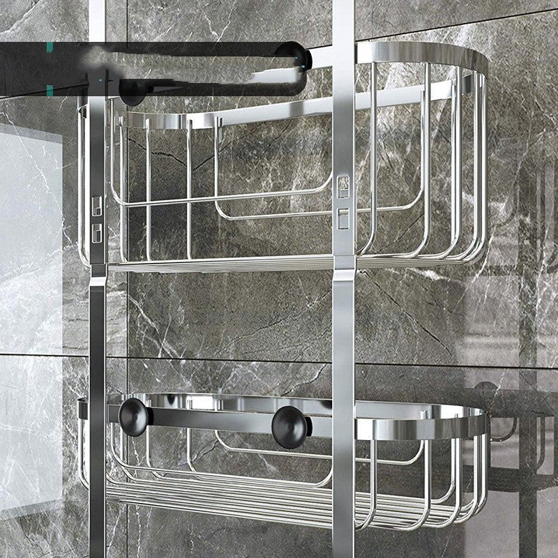 Bathroom In - wall Shower Shelf Toilet Free Installation 3 - layer Hanging Basket - Krosscanada