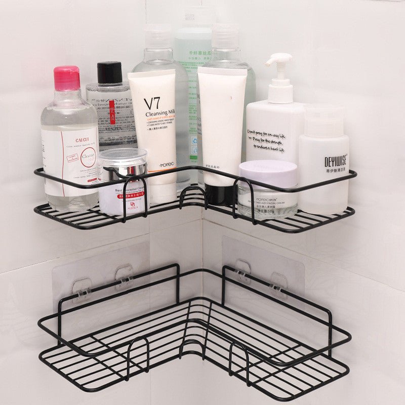 Bathroom Shelf Corner Frame Shower Wrought Iron Kitchen Accessories Storage Rack Holder Bathroom Shelves Bathroom Equipment - Krosscanada
