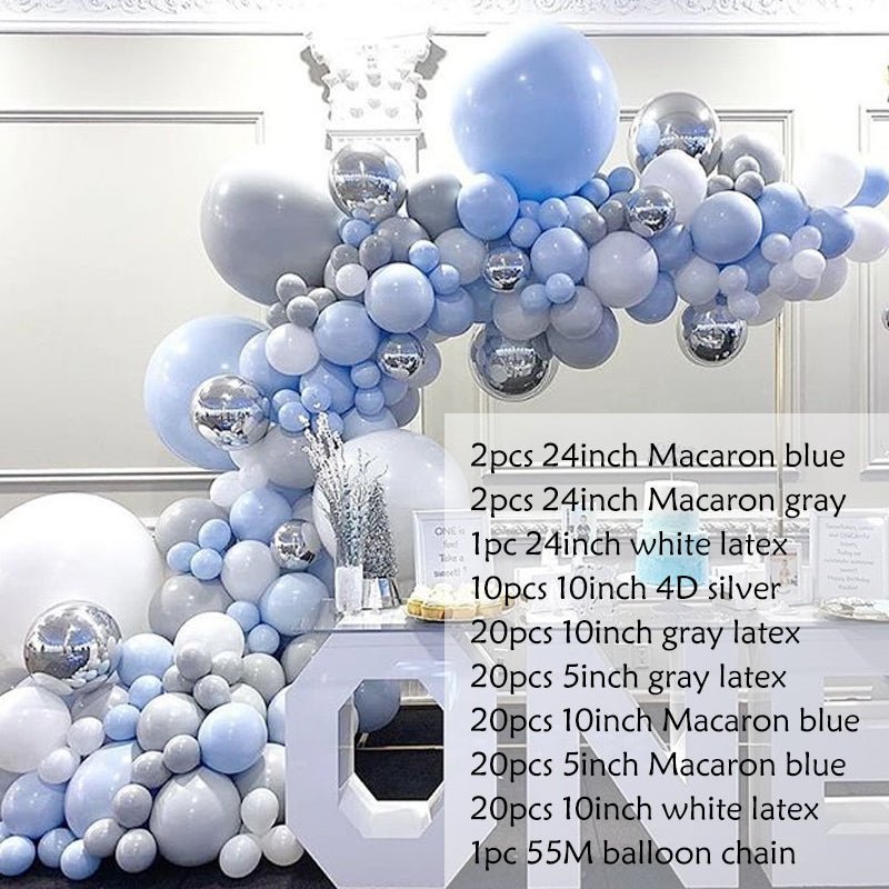 Blue Balloon Chain Set Graduation Party Birthday Scene Balloon Set Decoration Balloon Supplies - Krosscanada