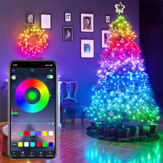 USB Smart Bluetooth Led Copper Wire String Light App Control Christmas Tree Decor New Year Fairy Light Garland Christmas Decoration - KKscollecation