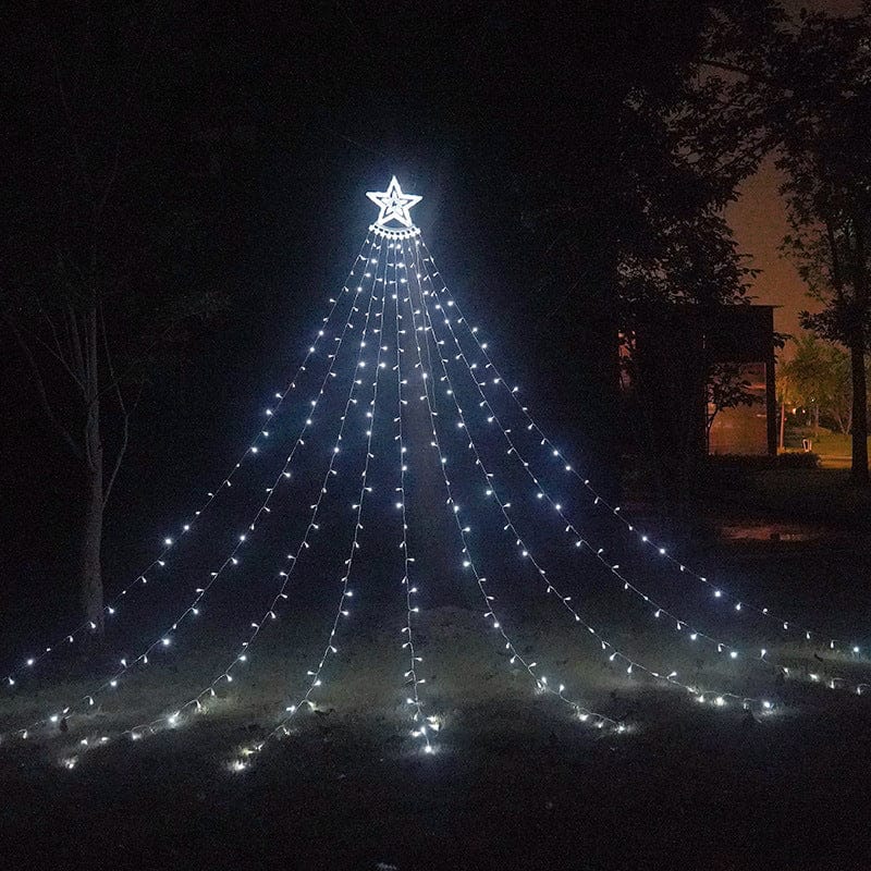 LED Pentagram Waterfall Lights Running Water Christmas - KKscollecation