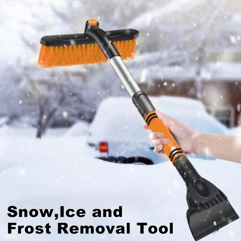 Car Cleaning Brush Ice Scraper Detachable Snow Shovel Brush Dust Remove Brush Auto Windshield Extendable Snow Brush Foam Handle - Krosscanada