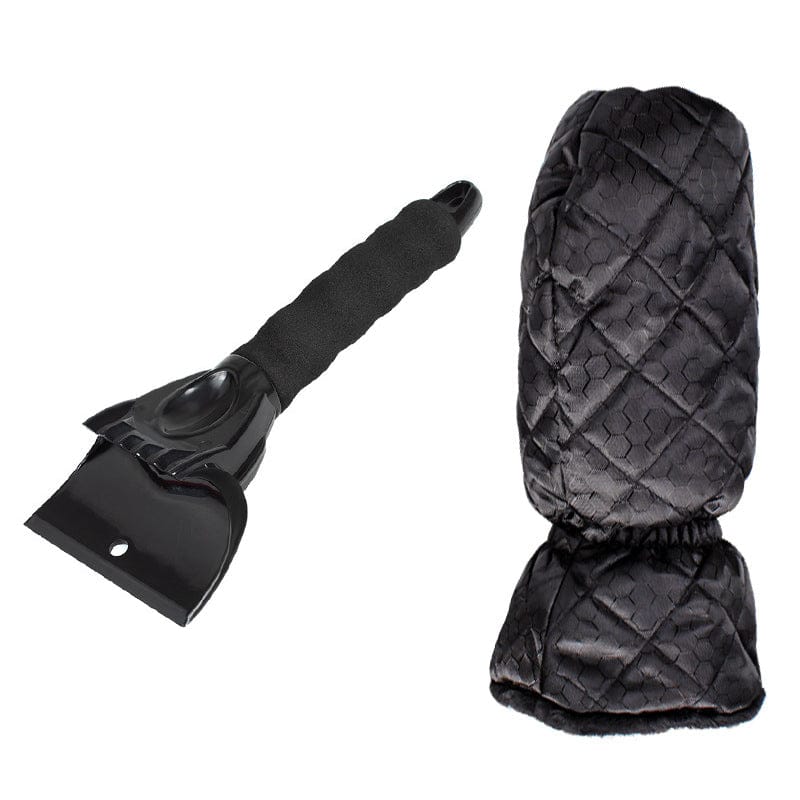 Car Windshield Snow Scraper Mitten With Durable Handle, Waterproof Snow Remover Glove With Warm Thick Soft Fleece - Krosscanada