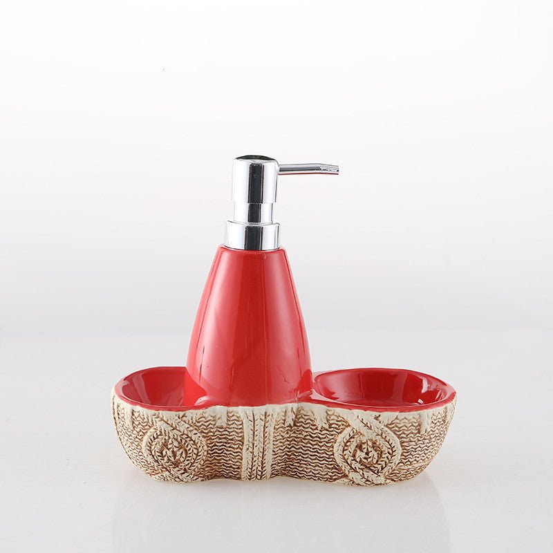 Ceramic Lotion Bottle With Sponge Seat Shower Bottle Creative Dual - use - Krosscanada