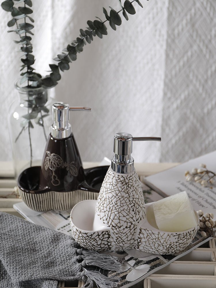 Ceramic Lotion Bottle With Sponge Seat Shower Bottle Creative Dual - use - Krosscanada