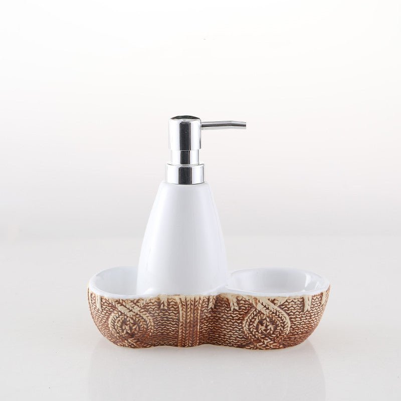 Ceramic Lotion Bottle With Sponge Seat Shower Bottle Creative Dual - use - Krosscanada