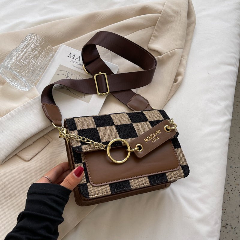 Checkerboard Mini Fabric Flap Crossbody Sling Bags For Women 2022 Luxury Brand Design Handbag Simple Shoulder Bag Handbags Tiny - Krosscanada