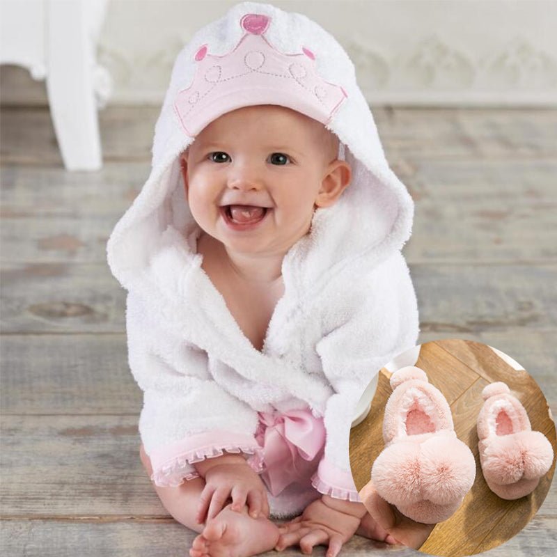 Children's bath towel bathrobe and slippers suit - Krosscanada