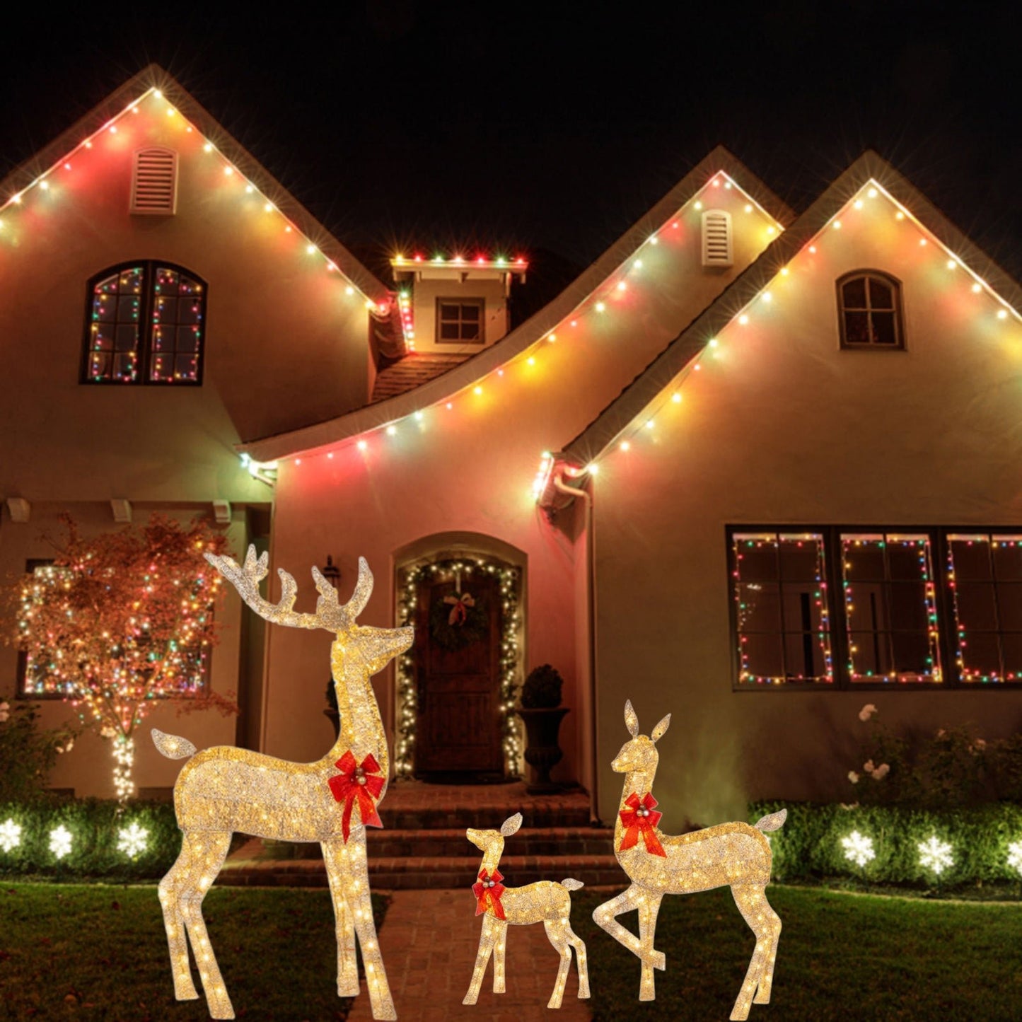 Christmas Deer Lighting Happy New Year - Krosscanada