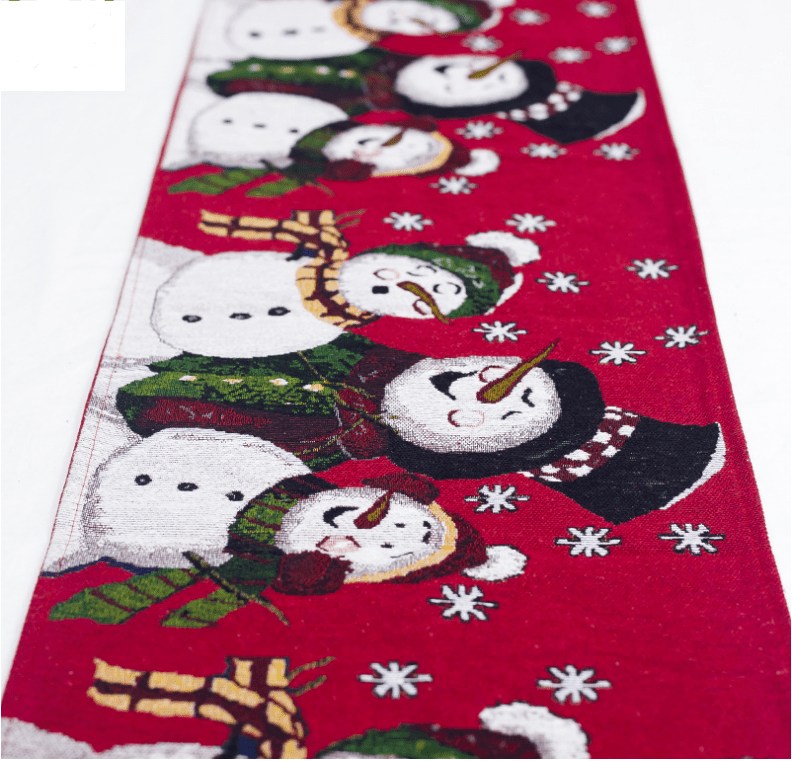 Christmas Elk Snowman Table Runner Merry Christmas Decorations - Krosscanada