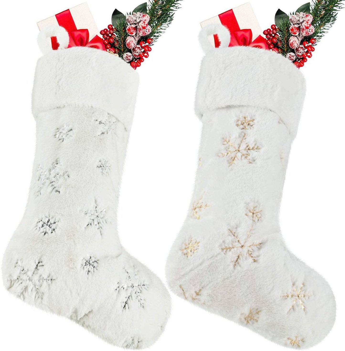 Christmas Embroidery Snowflake Plush Socks - Krosscanada