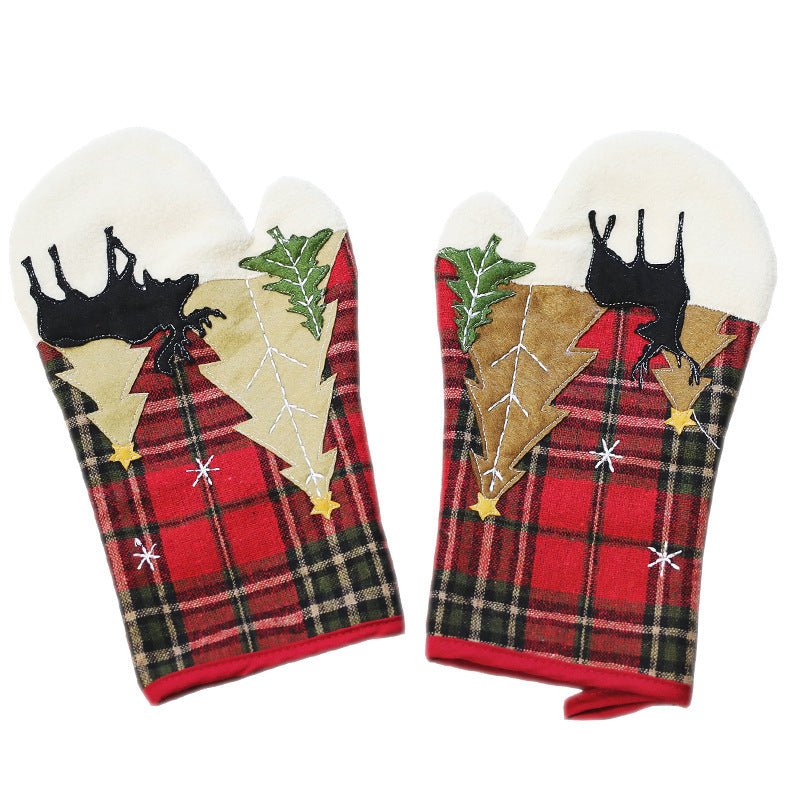 Christmas flower plaid gloves - Krosscanada