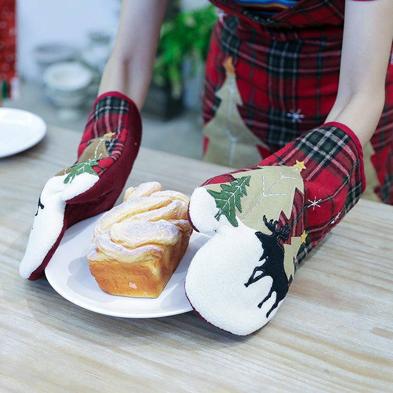 Christmas flower plaid gloves - Krosscanada