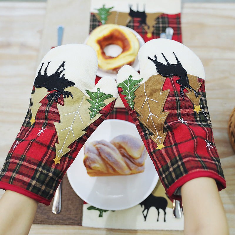 Christmas flower plaid gloves - Krosscanada