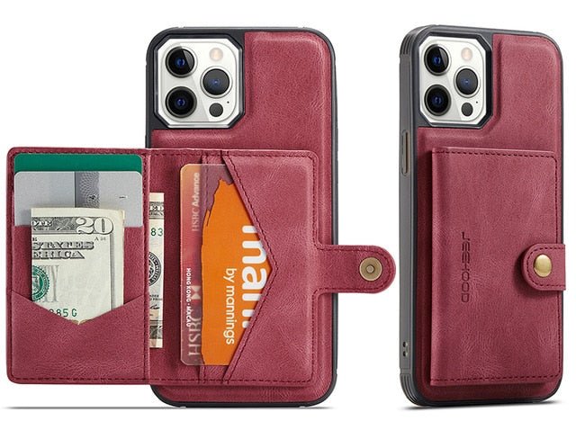 Compatible with Apple, Multifunctional Magnetic Card Holder Mobile Phone Case Iphone12pro Max Coin Purse - Krosscanada