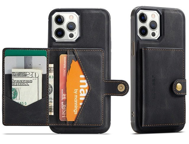 Compatible with Apple, Multifunctional Magnetic Card Holder Mobile Phone Case Iphone12pro Max Coin Purse - Krosscanada