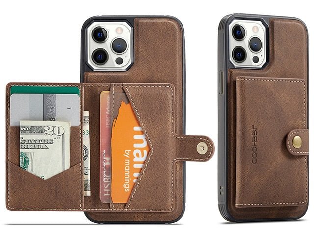 Compatible with Apple, Multifunctional Magnetic Card Holder Mobile Phone Case Iphone12pro Max Coin Purse - Krosscanada