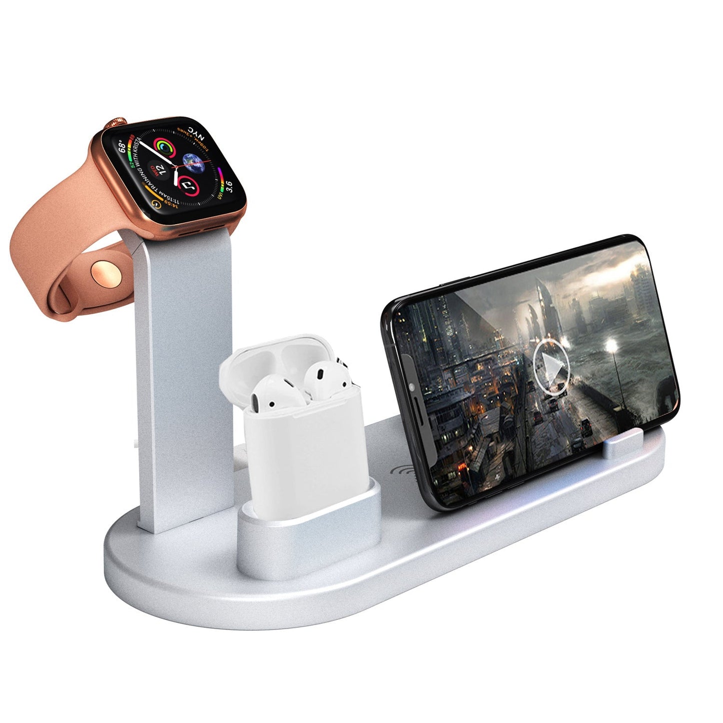 Compatible with Apple, Suitable For Iphone 4 In 1 Wireless Charging Stand - Krosscanada