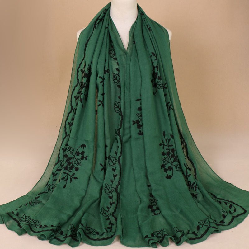 Cotton Embroidered Long Scarf For Indian Women - Krosscanada